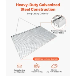 VEVOR Drag Harrow, 5 x 3 ft, High-Efficiency Chain Harrow Rake, ATVs UTVs Tractors Attachments, Durable Galvanized Steel Mesh Drag Mat with Towing Chain, for Gravel Driveway Ruts Farm Field Leveling