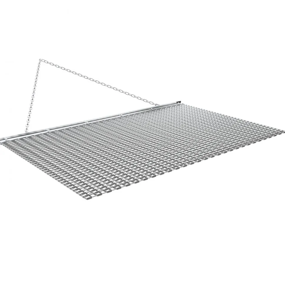VEVOR Drag Harrow, 5 x 3 ft, High-Efficiency Chain Harrow Rake, ATVs UTVs Tractors Attachments, Durable Galvanized Steel Mesh Drag Mat with Towing Chain, for Gravel Driveway Ruts Farm Field Leveling