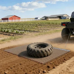 VEVOR Drag Harrow, 5 x 3 ft, High-Efficiency Chain Harrow Rake, ATVs UTVs Tractors Attachments, Durable Galvanized Steel Mesh Drag Mat with Towing Chain, for Gravel Driveway Ruts Farm Field Leveling