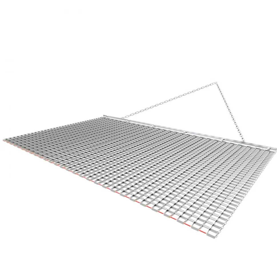 VEVOR Drag Harrow, 5 x 3 ft, High-Efficiency Chain Harrow Rake, ATVs UTVs Tractors Attachments, Durable Galvanized Steel Mesh Drag Mat with Towing Chain, for Gravel Driveway Ruts Farm Field Leveling