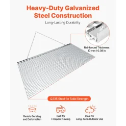 VEVOR Drag Harrow, 6 x 3 ft, High-Efficiency Chain Harrow Rake, ATVs UTVs Tractors Attachments, Durable Galvanized Steel Mesh Drag Mat with Towing Chain, for Gravel Driveway Ruts Farm Field Leveling