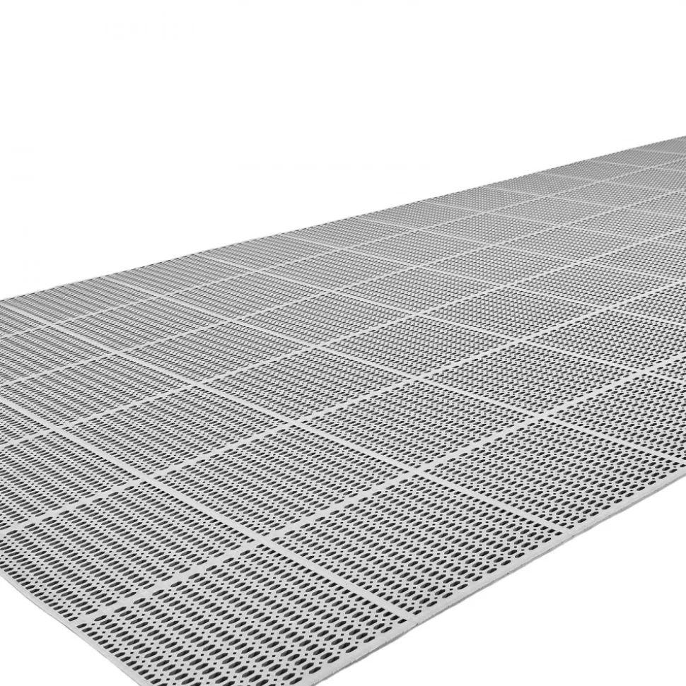 VEVOR Drainage Mat, 3 x 50 ft, PVC Non Slip Commercial Floor Mat, Wet Area Water Drain Splash Matting Hollow Doormat Roll, for Outdoor Indoor Restaurant Swimming Pool Patio Bathroom Washroom, Gray