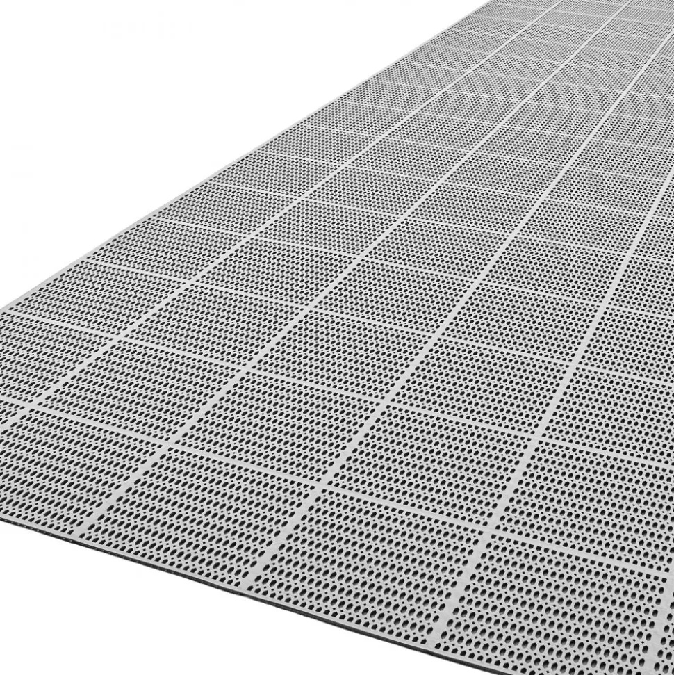 VEVOR Drainage Mat, 3 x 50 ft, PVC Non Slip Commercial Floor Mat, Wet Area Water Drain Splash Matting Hollow Doormat Roll, for Outdoor Indoor Restaurant Swimming Pool Patio Bathroom Washroom, Gray