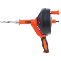VEVOR Drain Auger 25Ft, Plumbing Snake with Drill Attachment, Plumbers Snake Drain Clog Remover for Kitchen Bathroom Shower Sink with Protective Hose and Gloves