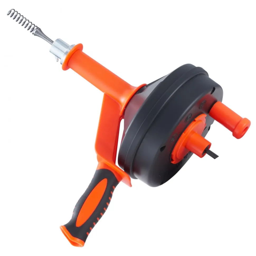 VEVOR Drain Auger 25Ft, Plumbing Snake with Drill Attachment, Plumbers Snake Drain Clog Remover for Kitchen Bathroom Shower Sink with Protective Hose and Gloves