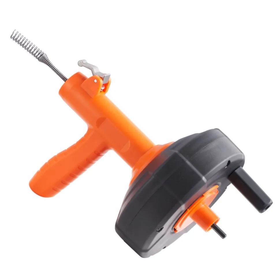 VEVOR Drain Auger 25Ft, Plumbing Snake Auto Feed, Plumbers Snake with Drill Attachment, Pipe Snake Drain Clog Remover for Kitchen Bathroom Shower Sink with Protective Hose and Gloves