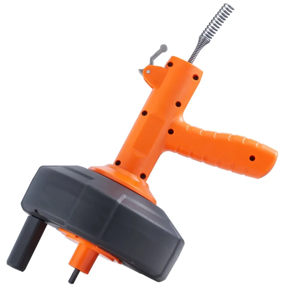 VEVOR Drain Auger 25Ft, Plumbing Snake Auto Feed, Plumbers Snake with Drill Attachment, Pipe Snake Drain Clog Remover for Kitchen Bathroom Shower Sink with Protective Hose and Gloves