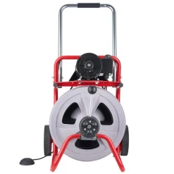 VEVOR Drain Cleaner Machine 75 FT x 1/2 Inch, Auto Feed Sewer Snake Drain Auger on Wheels, Portable Drain Cleaning Machine with 8 Cutters & Air-Activated Foot Switch for 2