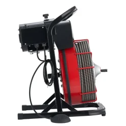 VEVOR Drain Cleaner Machine 50 FT x 1/2 Inch, Auto Feed Sewer Snake Auger on Wheels, Portable Drain Cleaning Machine with 4 Cutters & Air-activated Foot Switch for 2