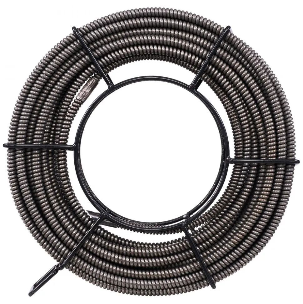VEVOR Drain Cleaning Cable 75 Feet x 1/2 Inch Solid Core Cable Sewer Cable Drain Auger Cable Cleaner Snake Clog Pipe Drain Cleaning Cable Sewer Drain Auger Snake Pipe