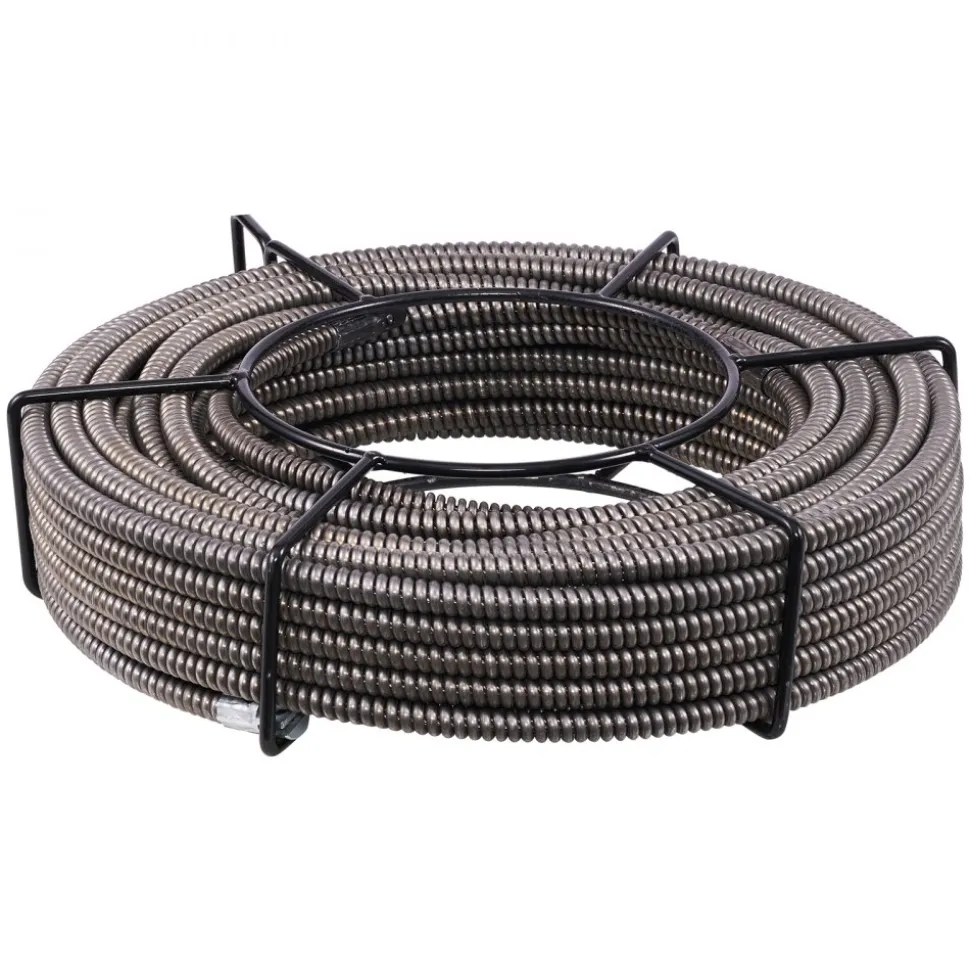 VEVOR Drain Cleaning Cable 100 Feet x 1/2 Inch Solid Core Cable Sewer Cable Drain Auger Cable Cleaner Snake Clog Pipe Drain Cleaning Cable Sewer Drain Auger Snake Pipe