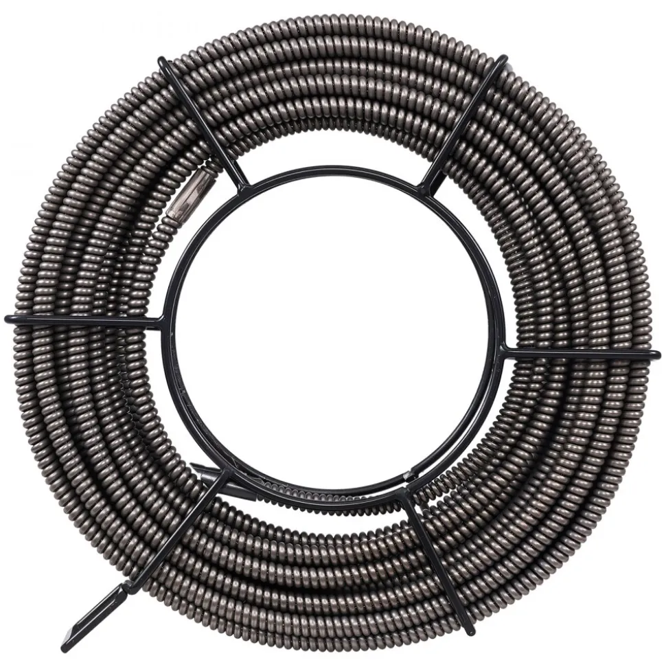 VEVOR Drain Cleaning Cable 100 Feet x 1/2 Inch Solid Core Cable Sewer Cable Drain Auger Cable Cleaner Snake Clog Pipe Drain Cleaning Cable Sewer Drain Auger Snake Pipe