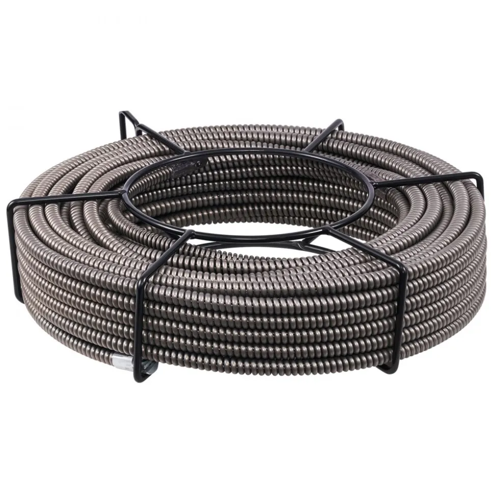 VEVOR Drain Cleaning Cable 100 Feet x 1/2 Inch Solid Core Cable Sewer Cable Drain Auger Cable Cleaner Snake Clog Pipe Drain Cleaning Cable Sewer Drain Auger Snake Pipe