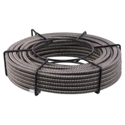 VEVOR Drain Cleaning Cable 100 Feet x 1/2 Inch Solid Core Cable Sewer Cable Drain Auger Cable Cleaner Snake Clog Pipe Drain Cleaning Cable Sewer Drain Auger Snake Pipe