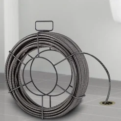 VEVOR Drain Cleaning Cable 75 Feet x 3/8 Inch Solid Core Cable Sewer Cable Drain Auger Cable Cleaner Snake Clog Pipe Drain Cleaning Cable Sewer Drain Auger Snake Pipe