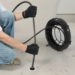 VEVOR Drain Cleaning Cable 66 FT x 5/8 Inch, Professional Sectional Drain Cleaner Cable with 7 Cutters for 0.8