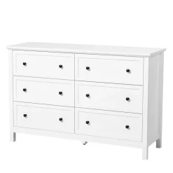 VEVOR 6 Drawer Dresser, Wooden Chest of Drawers with Sliding and Anti-tip Device, Retro Minimalist Dresser Chest, Closet Storage TV Stand Organizer for Living Room, Hallway, Bedroom, Entryway, White