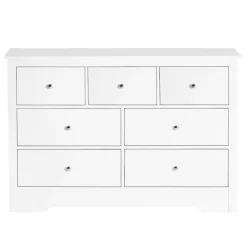 VEVOR 7 Drawer Dresser, Wooden Chest of Drawers with Sliding with Anti-tip Device, Modern Minimalist Dresser Chest, Closet Storage Organizer for Living Room, Hallway, Bedroom, Entryway, Light Wood