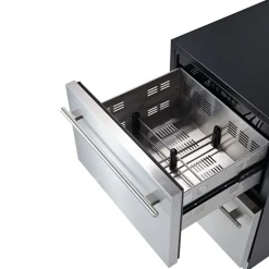 VEVOR Drawer Refrigerator, 24 in Undercounter Beverage Fridge, Large Capacity, Drink Cooler with 304 Stainless Steel Drawers, Temp Control, Powerful Compressor, for Kitchen, Office & Game Room