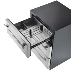 VEVOR 3-Drawer Refrigerator, 24 in Undercounter Beverage Cooler, Large Capacity Drink Fridge, 3 Separate Storage Zones, 304 Stainless Steel Drawers, Fast Cooling, for Kitchen, Game Room & Home Bar