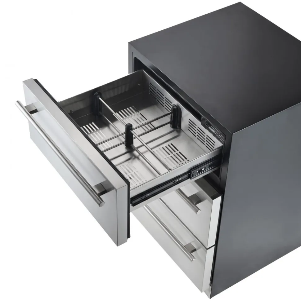 VEVOR 3-Drawer Refrigerator, 24 in Undercounter Beverage Cooler, Large Capacity Drink Fridge, 3 Separate Storage Zones, 304 Stainless Steel Drawers, Fast Cooling, for Kitchen, Game Room & Home Bar