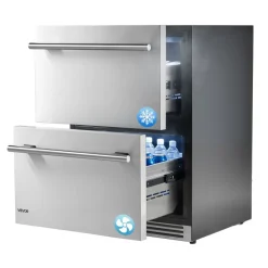 VEVOR Drawer Refrigerator with Freezer, 24 in Undercounter Fridge Freezer Combo, Beverage Cooler with 304 Stainless Steel Drawers, Freezing Section for Frozen Food, for Kitchen, Home Bar and Game Room