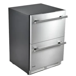 VEVOR Drawer Refrigerator with Freezer, 24 in Undercounter Fridge Freezer Combo, Beverage Cooler with 304 Stainless Steel Drawers, Freezing Section for Frozen Food, for Kitchen, Home Bar and Game Room