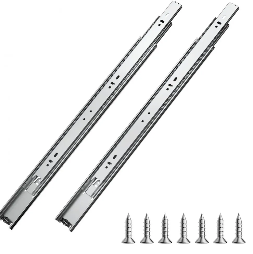 VEVOR Drawer Slides, 18 inch, 10 Pairs Full Extension Ball Bearing Cabinet Rails, 100 LB Load Capacity Heavy Duty Side Mount Dresser Drawer Slides, Drawer Track Runners for Kitchen DIY Replacement