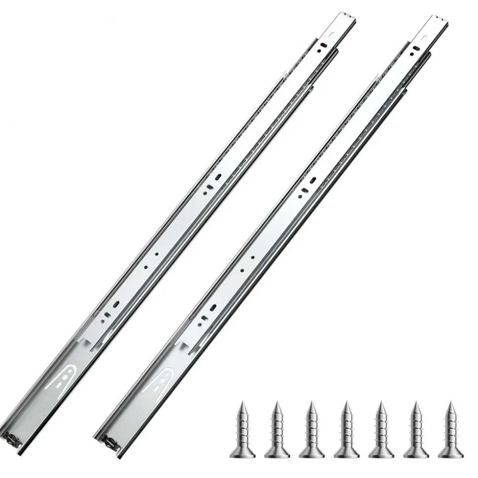 VEVOR Drawer Slides, 22 inch, 10 Pairs Full Extension Ball Bearing Cabinet Rails, 100 LB Load Capacity Heavy Duty Side Mount Dresser Drawer Slides, Drawer Track Runners for Kitchen DIY Replacement