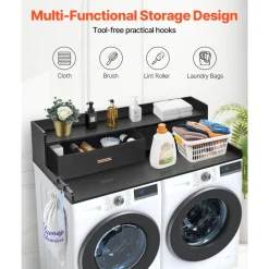 VEVOR 2 Drawers Washer Dryer Countertop with 2-Tier Shelf, 54