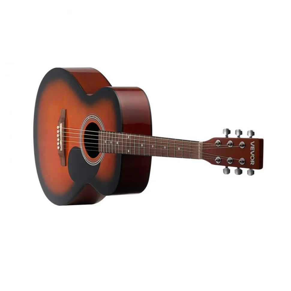 VEVOR Dreadnought Acoustic Guitar, 40 in, 6-String Sunburst Solid Top Guitar, Beginner Bundle with Gig Bag, Tuner, Strap, Steel Strings, Picks, Capo, Rosewood Fingerboard, for Adults, Skilled Players