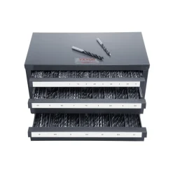 VEVOR Drill Bit Dispenser Cabinet, Three-Drawer Drill Bit Organizer Cabinet for 1mm to 13mm, Steel Drill Dispenser Organizer Cabinet with Labels, Stackable Drill Dispenser for Drill Bit Storage