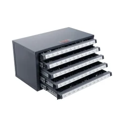 VEVOR Drill Bit Dispenser Cabinet, Five-Drawer Drill Bit Organizer Cabinet for #1 to #60 Steel Drill Dispenser Organizer Cabinet with Labels, Stackable Drill Dispenser for Drill Bit Storage