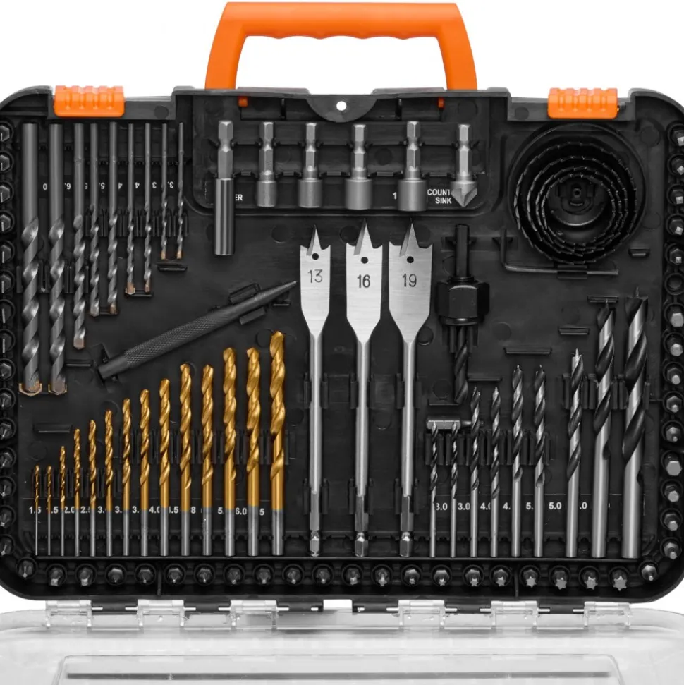 VEVOR Drill Bit Set, 100 Pieces Drill and Driver Bit Set, Screwdriver Bit Set Suitable for Wood Metal Cement Drilling and Screw Driving, Drill Bit Sets Combo Kit Assorted in Organized Carrying Case