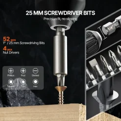 VEVOR Drill Bit Set, 100 Pieces Drill and Driver Bit Set, Screwdriver Bit Set Suitable for Wood Metal Cement Drilling and Screw Driving, Drill Bit Sets Combo Kit Assorted in Organized Carrying Case