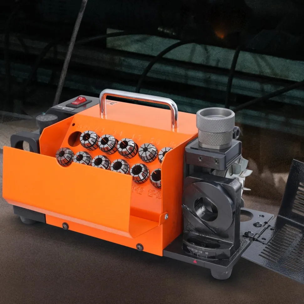VEVOR Drill Bits Sharpener, 3-13mm Drill Bits Grinder Sharpener, Lip Relief Angle & 95°-135° Point Angle Adjustable Drill Bit Re-Sharpener, Portable Sharpening Machine with 11 Collets, CBN & SDC Wheel