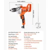 VEVOR Drill Mixer, 5/8 inch Corded Electric Drill Mixer Set, 0-850RPM 5.8A Mixing Drills, Mixing Drills Machine with D-Handle for Drilling & Blending, Handheld Cement Mixers for Fodder, Paint, Cement