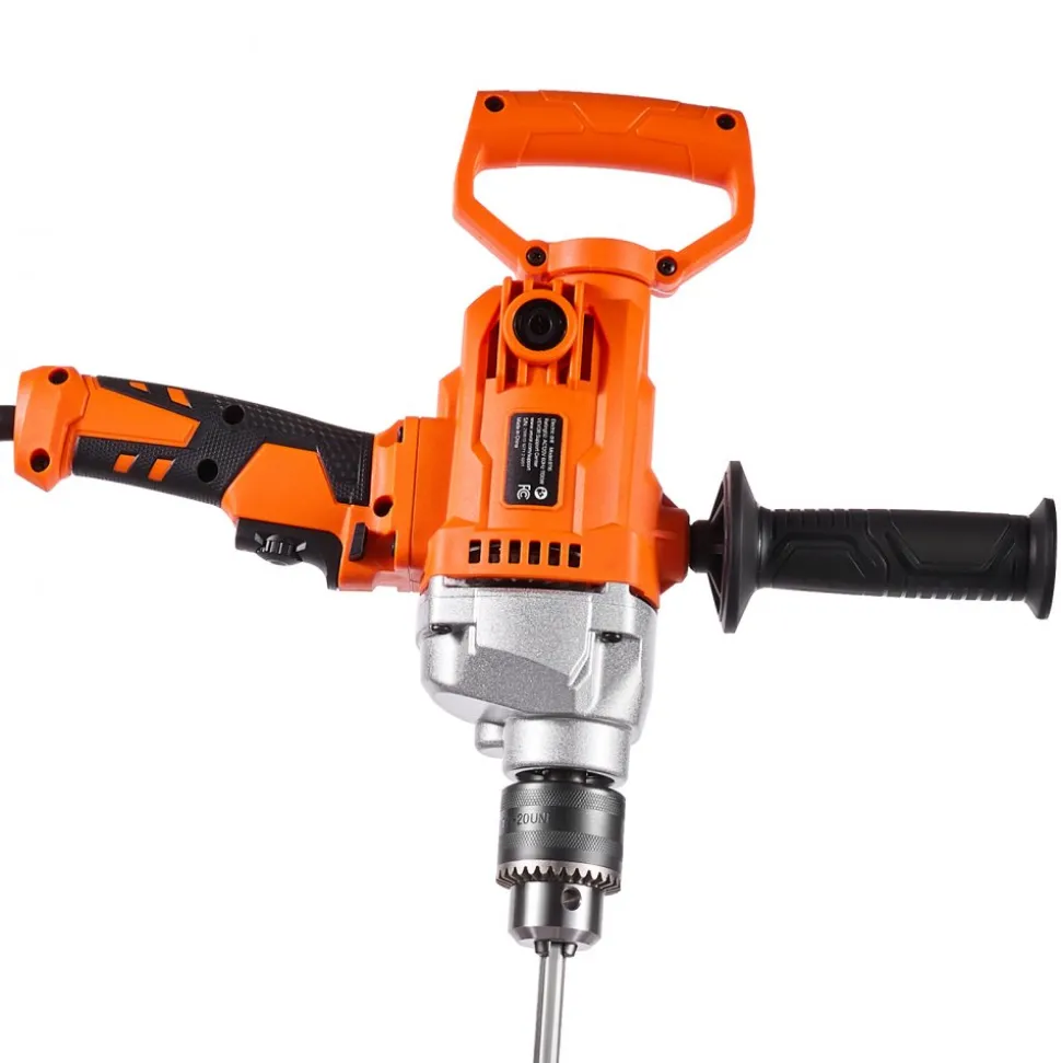 VEVOR Drill Mixer, 5/8 inch Corded Electric Drill Mixer Set, 0-850RPM 5.8A Mixing Drills, Mixing Drills Machine with D-Handle for Drilling & Blending, Handheld Cement Mixers for Fodder, Paint, Cement