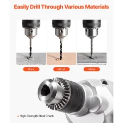 VEVOR Drill Mixer, 5/8 inch Corded Electric Drill Mixer Set, 0-850RPM 5.8A Mixing Drills, Mixing Drills Machine with D-Handle for Drilling & Blending, Handheld Cement Mixers for Fodder, Paint, Cement
