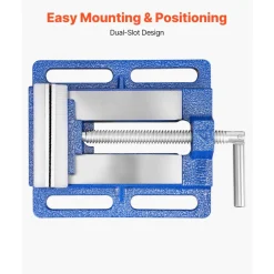 VEVOR Drill Press Vise, 4 Inch Jaw Width, Portable Bench Vise, Slotted Base for Easy Installation, Durable Cast Iron Construction, Workbench Vice, for Woodworking, Metalworking, Drilling, and Cutting