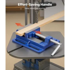 VEVOR Drill Press Vise, 4 Inch Jaw Width, Portable Bench Vise, Slotted Base for Easy Installation, Durable Cast Iron Construction, Workbench Vice, for Woodworking, Metalworking, Drilling, and Cutting
