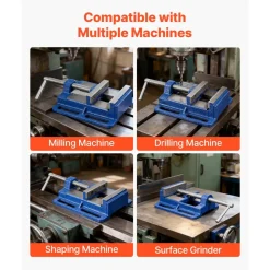 VEVOR Drill Press Vise, 4 Inch Jaw Width, Portable Bench Vise, Slotted Base for Easy Installation, Durable Cast Iron Construction, Workbench Vice, for Woodworking, Metalworking, Drilling, and Cutting
