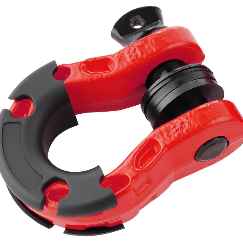 VEVOR 3/4" D-Ring Shackle, 2 Pack Alloy Steel Shackles 66139 lbs (30 Ton) Break Strength with 7/8" Screw Pin, Isolators & Washers, Heavy Duty Off Road Vehicle Recovery Shackle for Jeep Truck, Red
