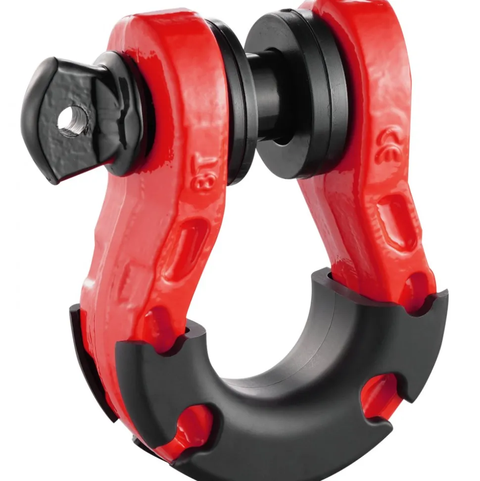 VEVOR 3/4" D-Ring Shackle, 2 Pack Alloy Steel Shackles 66139 lbs (30 Ton) Break Strength with 7/8" Screw Pin, Isolators & Washers, Heavy Duty Off Road Vehicle Recovery Shackle for Jeep Truck, Red