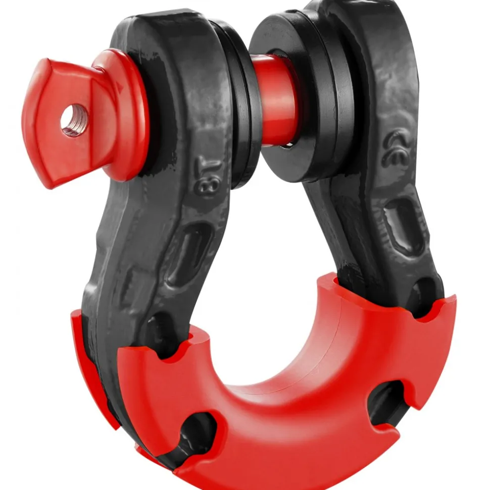 VEVOR 3/4" D-Ring Shackle, 2 Pack Alloy Steel Shackles 62832 lbs (28.5 Ton) Break Strength with 7/8" Screw Pin, Isolators & Washers, Heavy Duty Off Road Vehicle Recovery Shackle for Jeep Truck, Orange