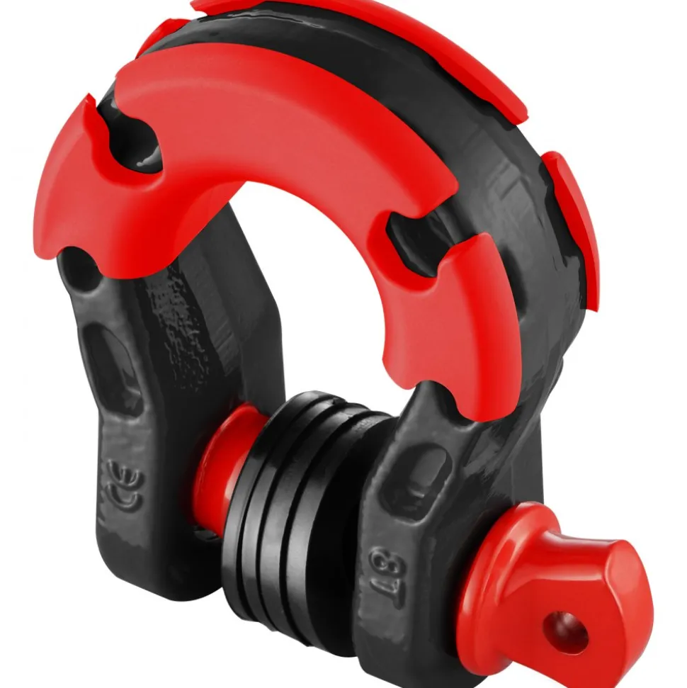 VEVOR 3/4" D-Ring Shackle, 2 Pack Alloy Steel Shackles 62832 lbs (28.5 Ton) Break Strength with 7/8" Screw Pin, Isolators & Washers, Heavy Duty Off Road Vehicle Recovery Shackle for Jeep Truck, Orange