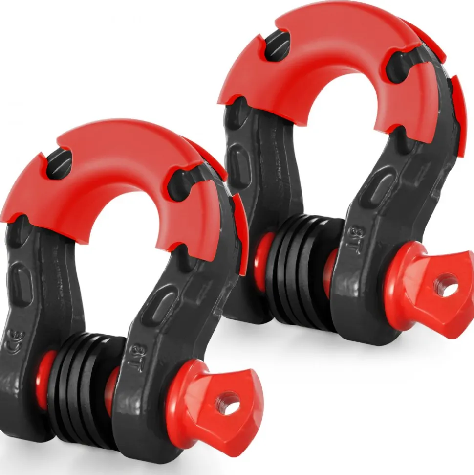 VEVOR 3/4" D-Ring Shackle, 2 Pack Alloy Steel Shackles 62832 lbs (28.5 Ton) Break Strength with 7/8" Screw Pin, Isolators & Washers, Heavy Duty Off Road Vehicle Recovery Shackle for Jeep Truck, Orange