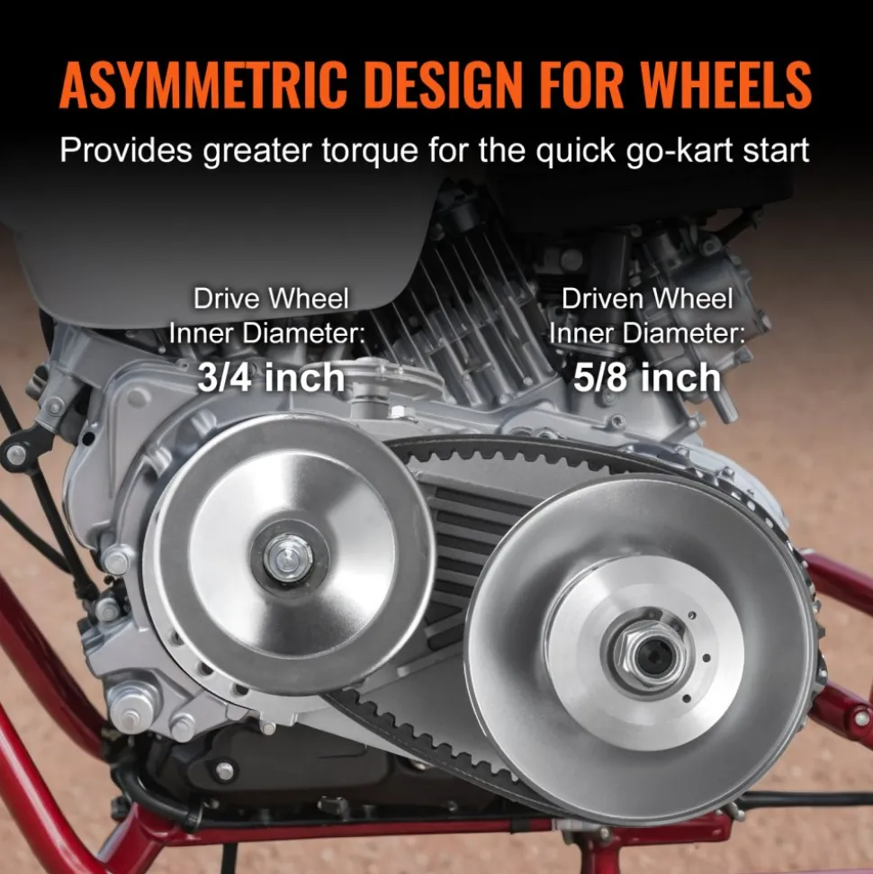 VEVOR Drive Clutch, 2-8HP Engine, 2000 RPM High-Strength Drive Clutch with Asymmetric Designed Wheels & Robust Rubber Belt, Sturdy & Durable Clutch with Full Accessories, Fit for Various Engines