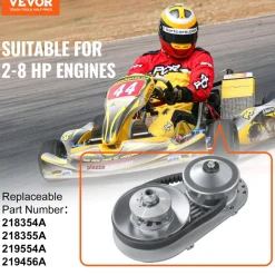 VEVOR Drive Clutch, 2-8HP Engine, 2000 RPM High-Strength Drive Clutch with Asymmetric Designed Wheels & Robust Rubber Belt, Sturdy & Durable Clutch with Full Accessories, Fit for Various Engines