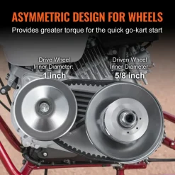 VEVOR Drive Clutch, 2-8HP Engine, 2000 RPM High-Strength Drive Clutch with Asymmetric Designed Wheels & Robust Rubber Belt, Sturdy & Durable Clutch with Full Accessories, Fit for Various Engines